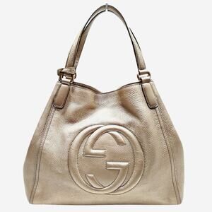 Gucci Bronze Soho Shoulder Bag in Pebbled Leather